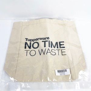 New !!!! TupperwAre canvass tote bag . No time to waste logo.
